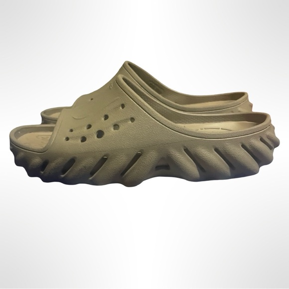 Crocs Echo Slide Tumbleweed Brown Mens 8 Womens 10 Slip On Sandals Slides Casual - Picture 2 of 6